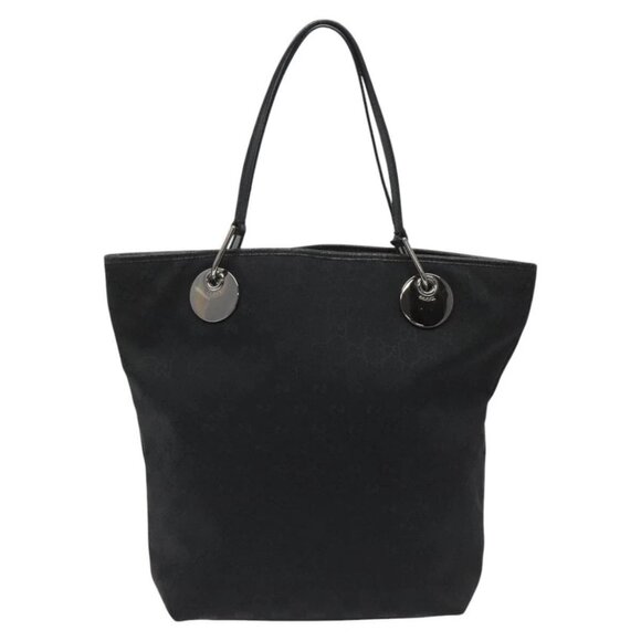 GUCCI GG Canvas Tote Bag Black Silver 120836 Auth - Picture 3 of 16